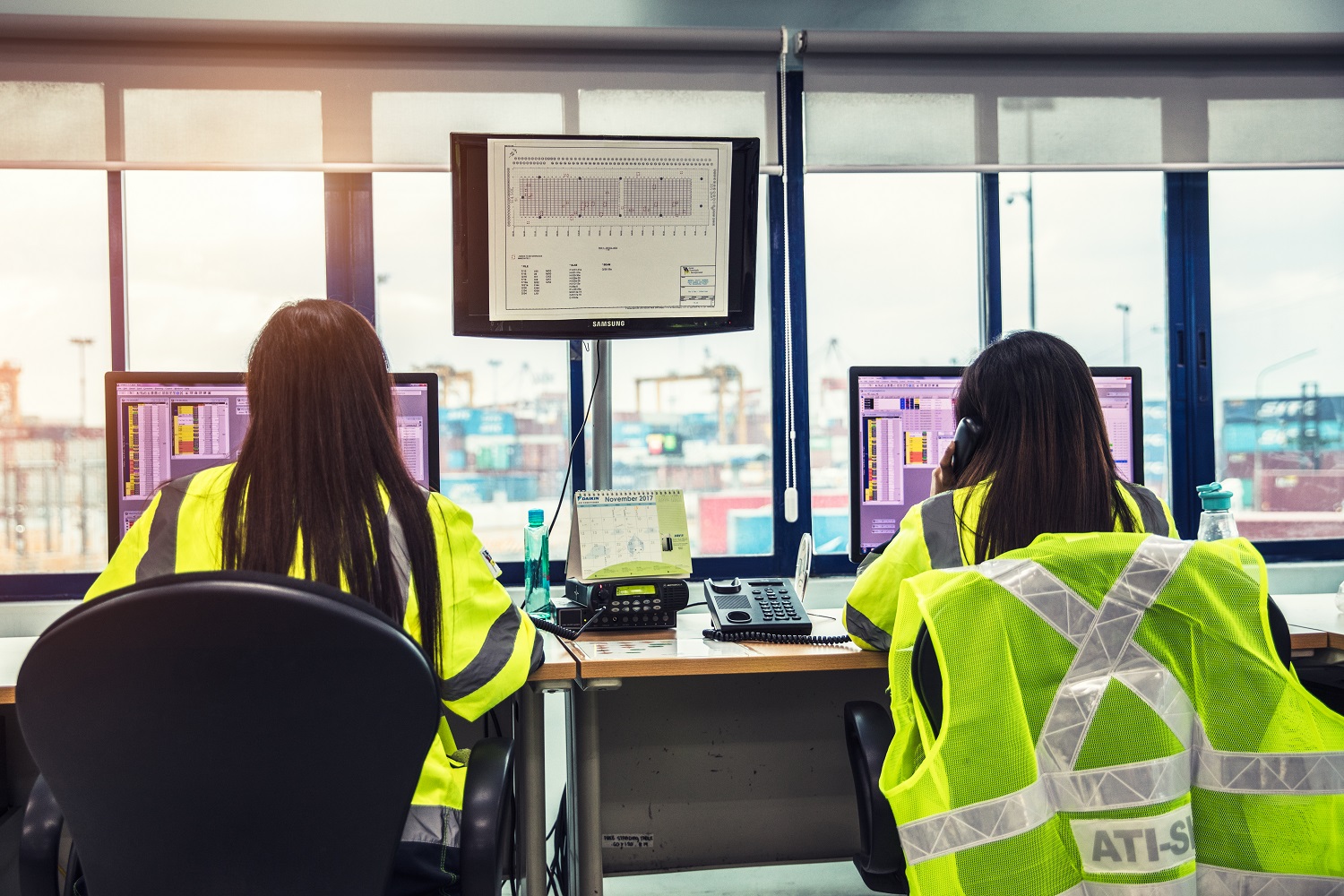 people at work women employees in terminal office at Manila port - Sales Box Ocean Freight