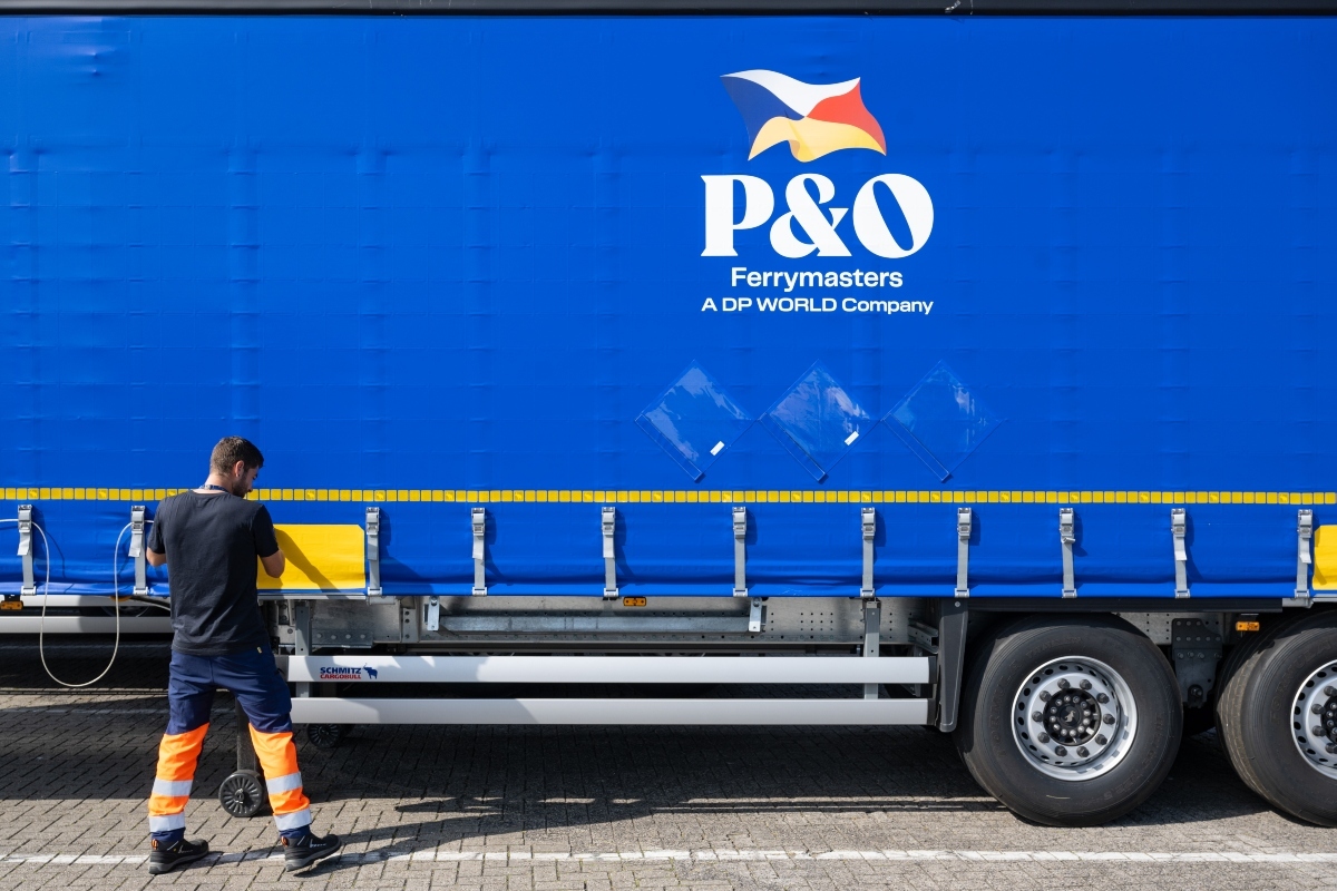 parked truck with logo