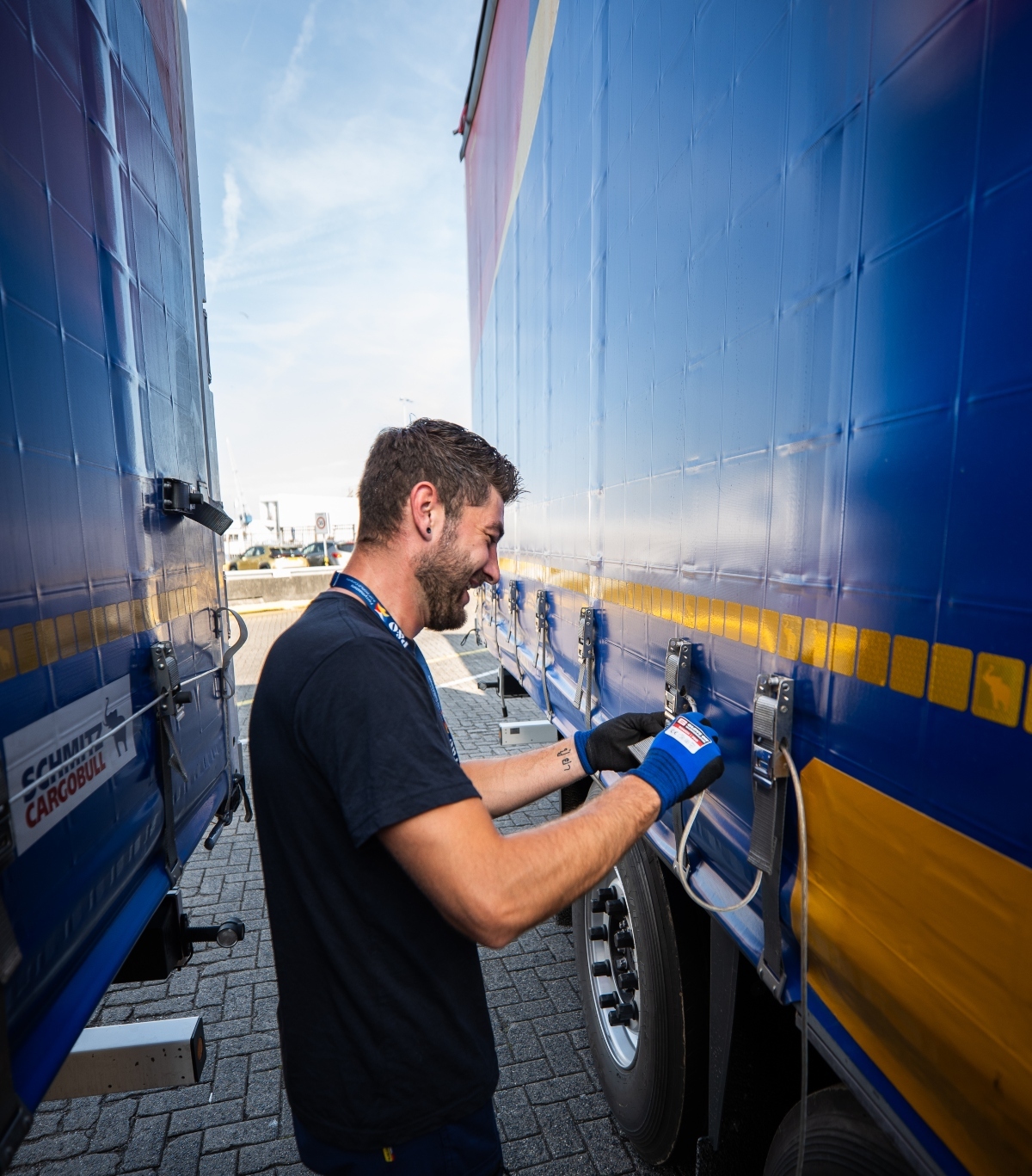 man working in front of truck
